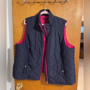 Lauren Navy and Pink quilted Vest Sz 3X